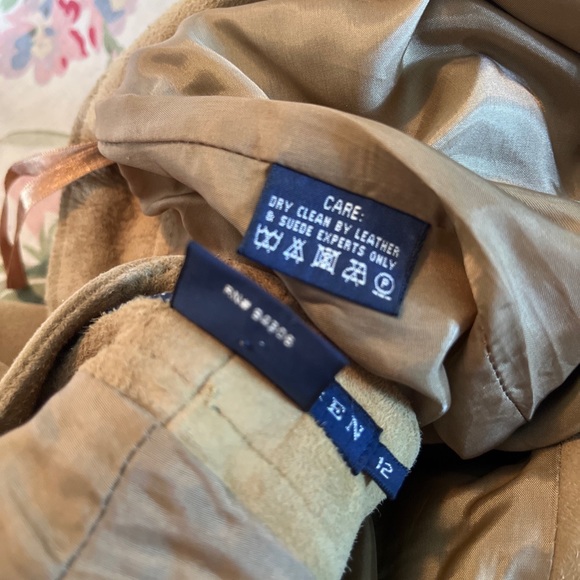 RALPH LAUREN Size 12 Tan Khaki 100% Suede Leather Classic Equestrian Flat-Front - Picture 13 of 16